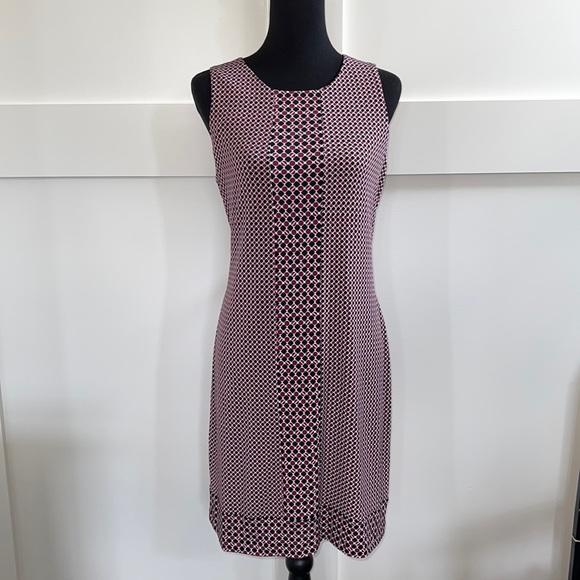 Michael Kors Tile Dot Sleeveless Border Dress Bone/Garnet - Picture 5 of 9